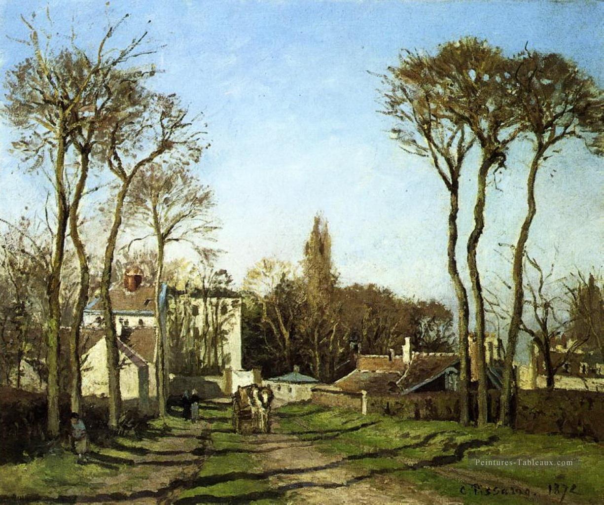 entrée au village de voisins yvelines 1872 Camille Pissarro paysage Peintures à l'huile